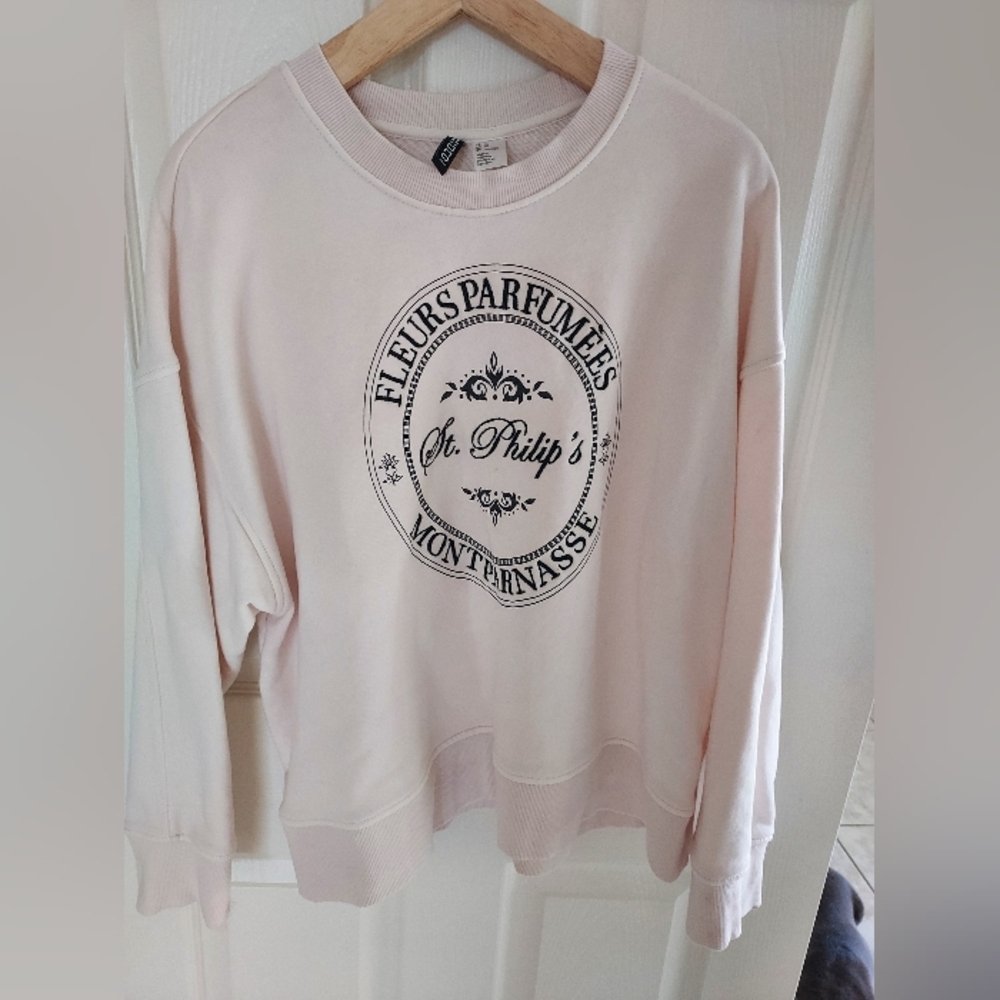 H&M Cream Graphic Sweatshirt
